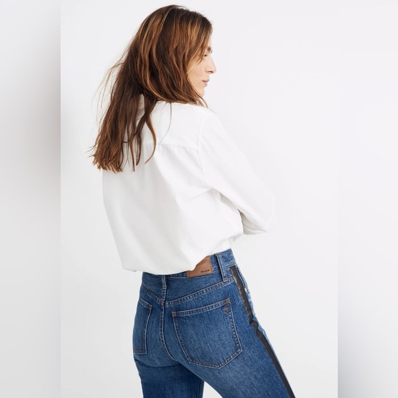 Women’s Madewell The Perfect Vintage Jean Metallic Tuxedo Stripe Edition Size 28 - Picture 2 of 16